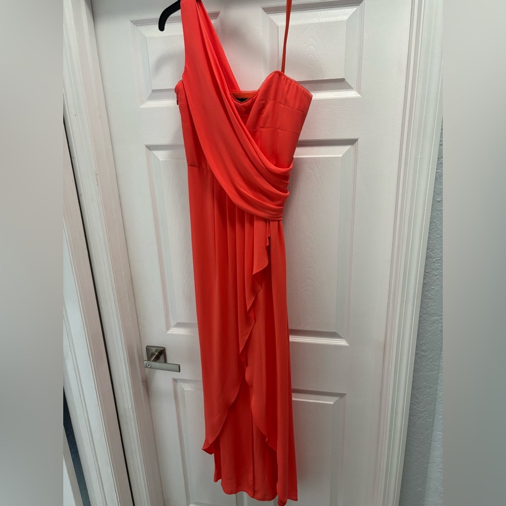 Elegant Coral Evening Gown